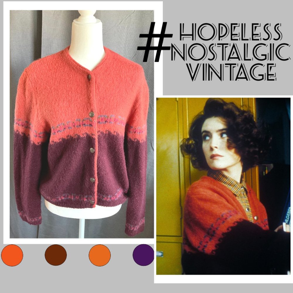 Donna Hayward's orange United Colors of Benetton wool sweater